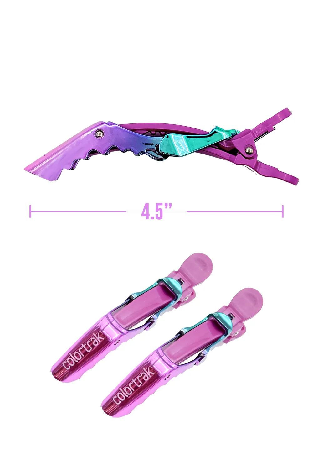 Colortrak Aurora Croc Clips Hair Sectioning Clips 4-Pack Metallic