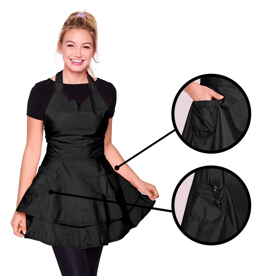 Betty Dain Noir Chic Bleach Proof Stylist Apron Polyester