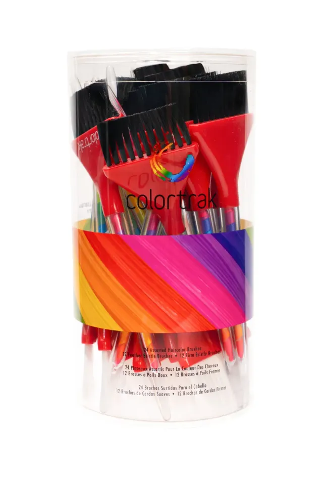 Colortrak Ribbon Firm Feather Brush Canister Mixed Bristles
