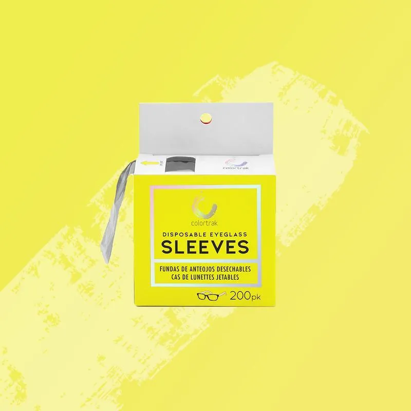 Colortrak Disposable Eyeglass Sleeves 200 Count Clear