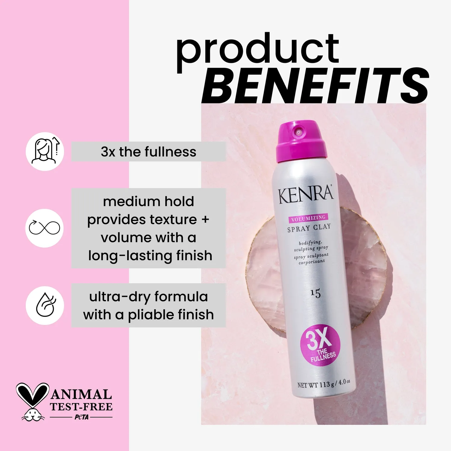 Kenra Volumizing Spray Clay 15 Spray 4.0 oz Dry Finish