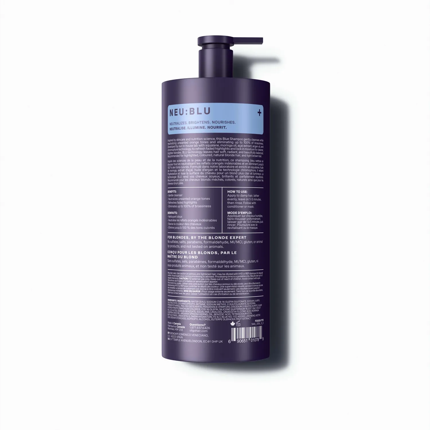 Oligo Professionnel NEU BLU Blue Shampoo Anti-Orange