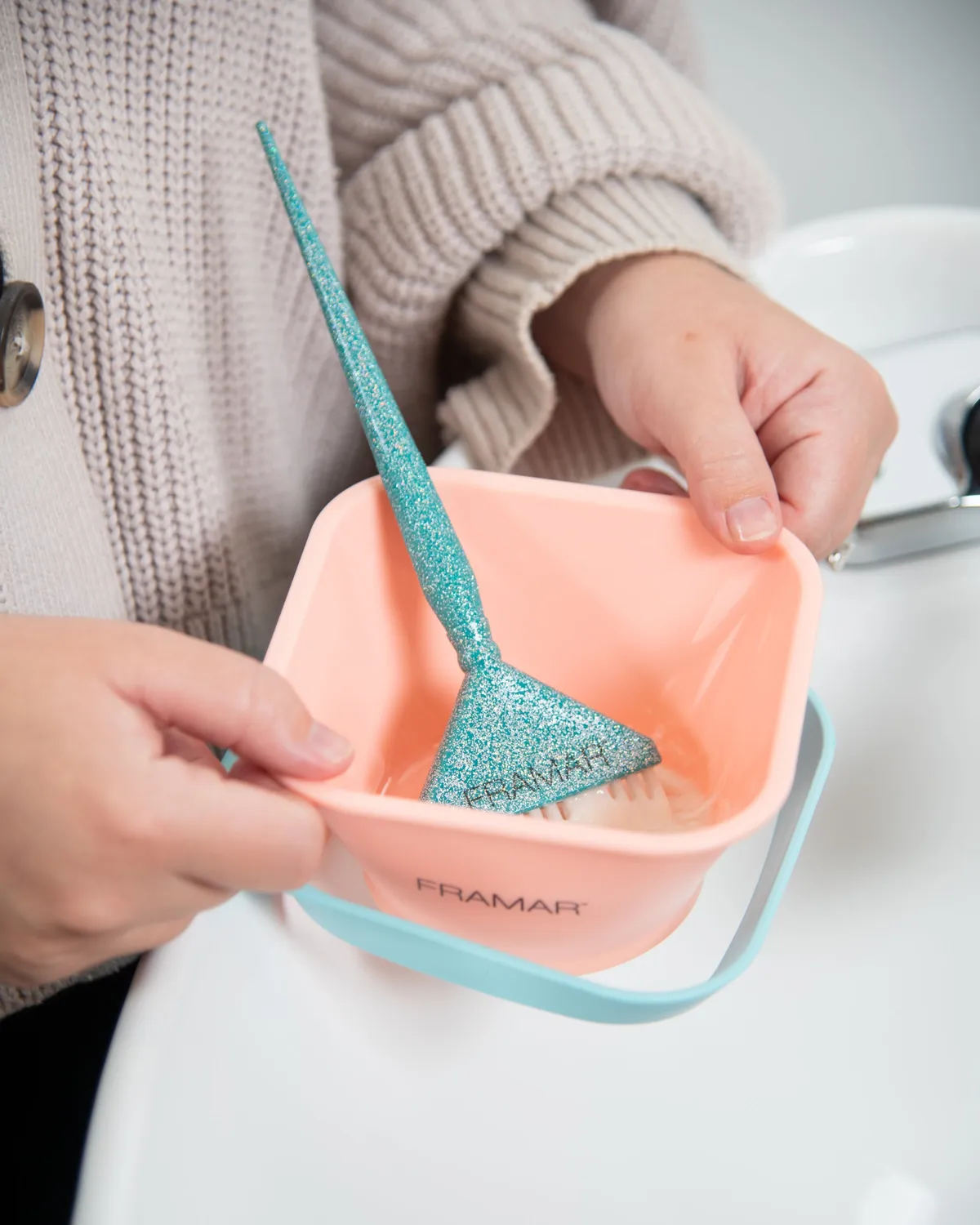 Framar Cookie Cutter Toning Tub Tint Bowl Set Teal Coral