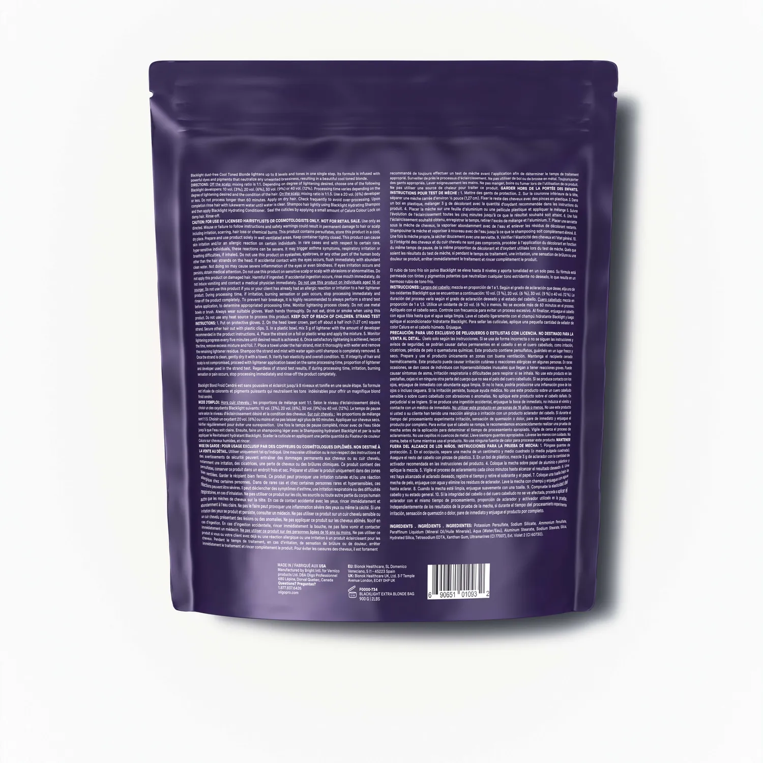 Oligo Blacklight PRO Cool Blonde Lightener 8-Level