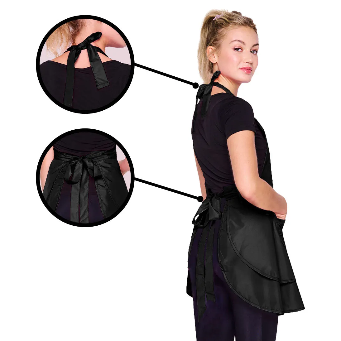 Betty Dain Noir Chic Bleach Proof Stylist Apron Polyester