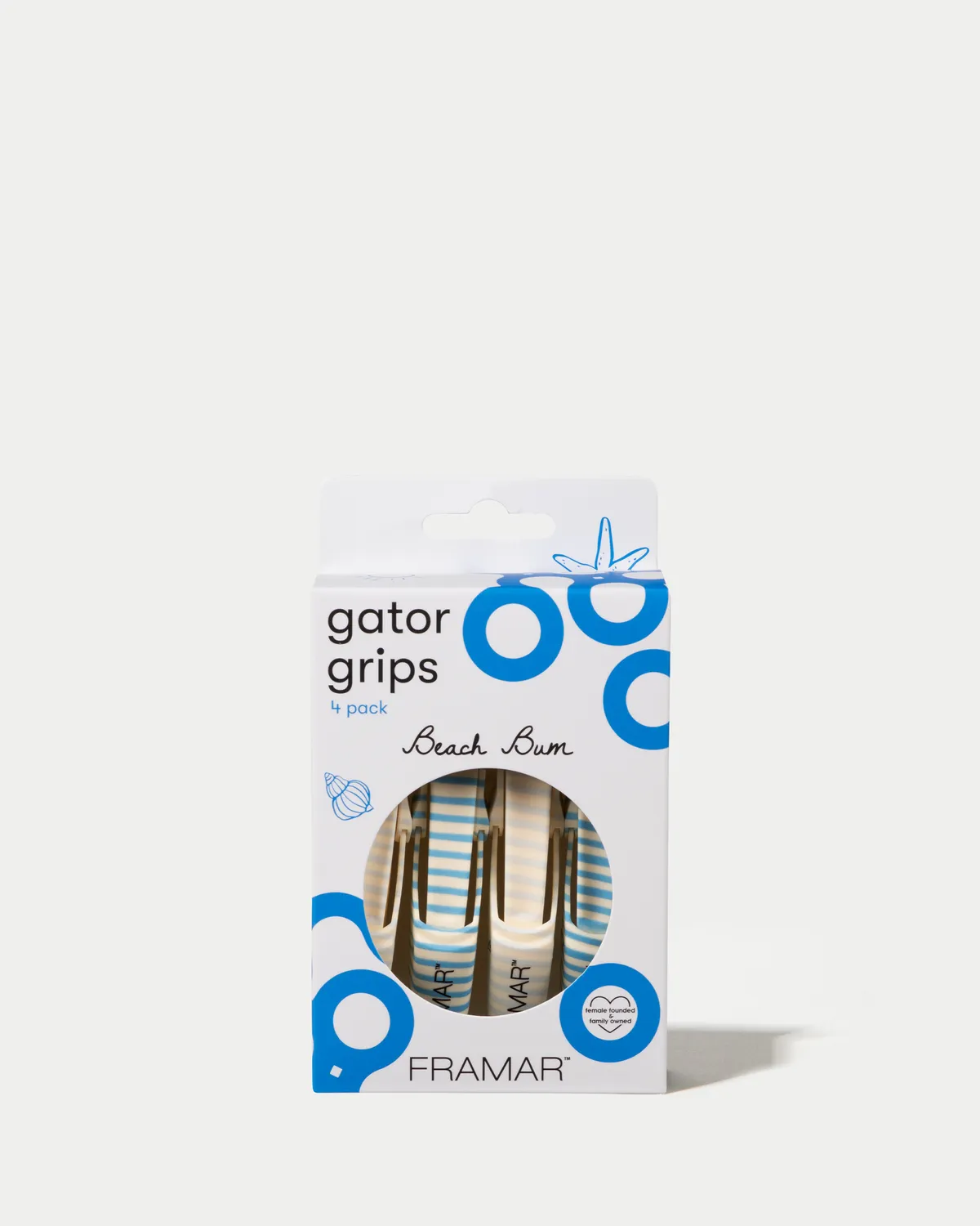 Framar Gator Grips Rubberized Hair Clips 4 Pack