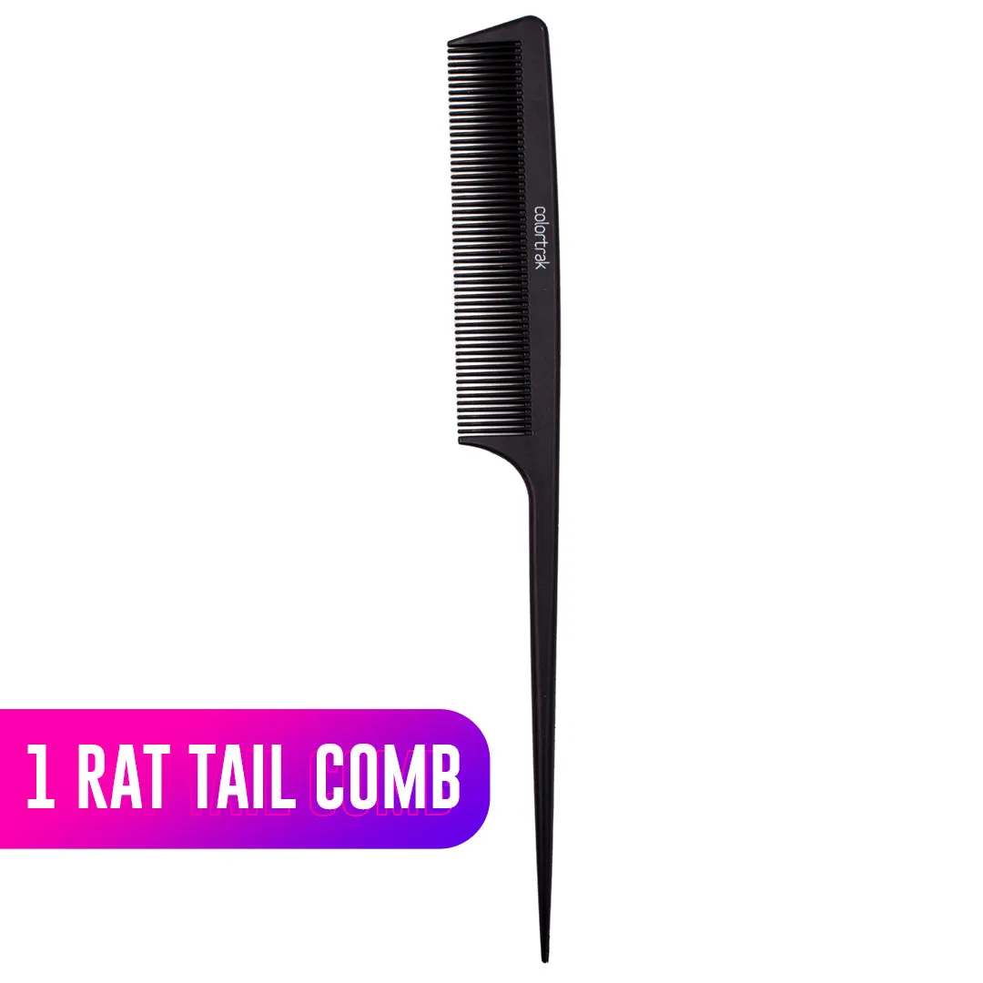 Colortrak Carbon Fiber Black Combs fine-tooth sectioning comb