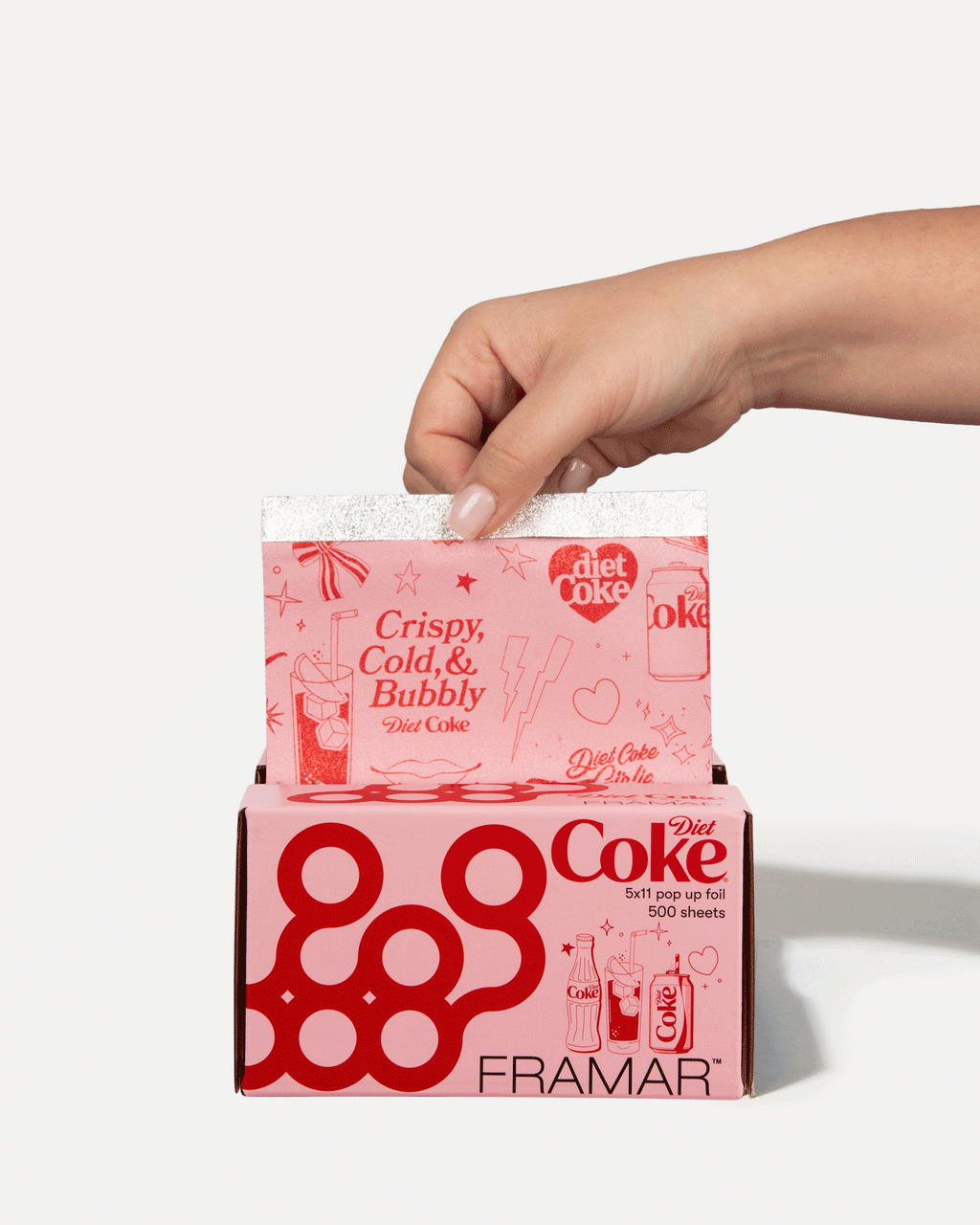 Framar Diet Coke 5x11 Pop Up Hair Foil 500 Sheets Pre-Folded
