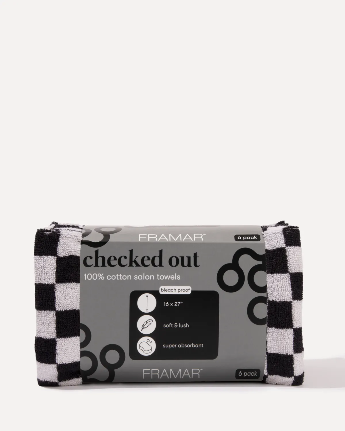 Framar Checked Out Salon Towels 6 Pack