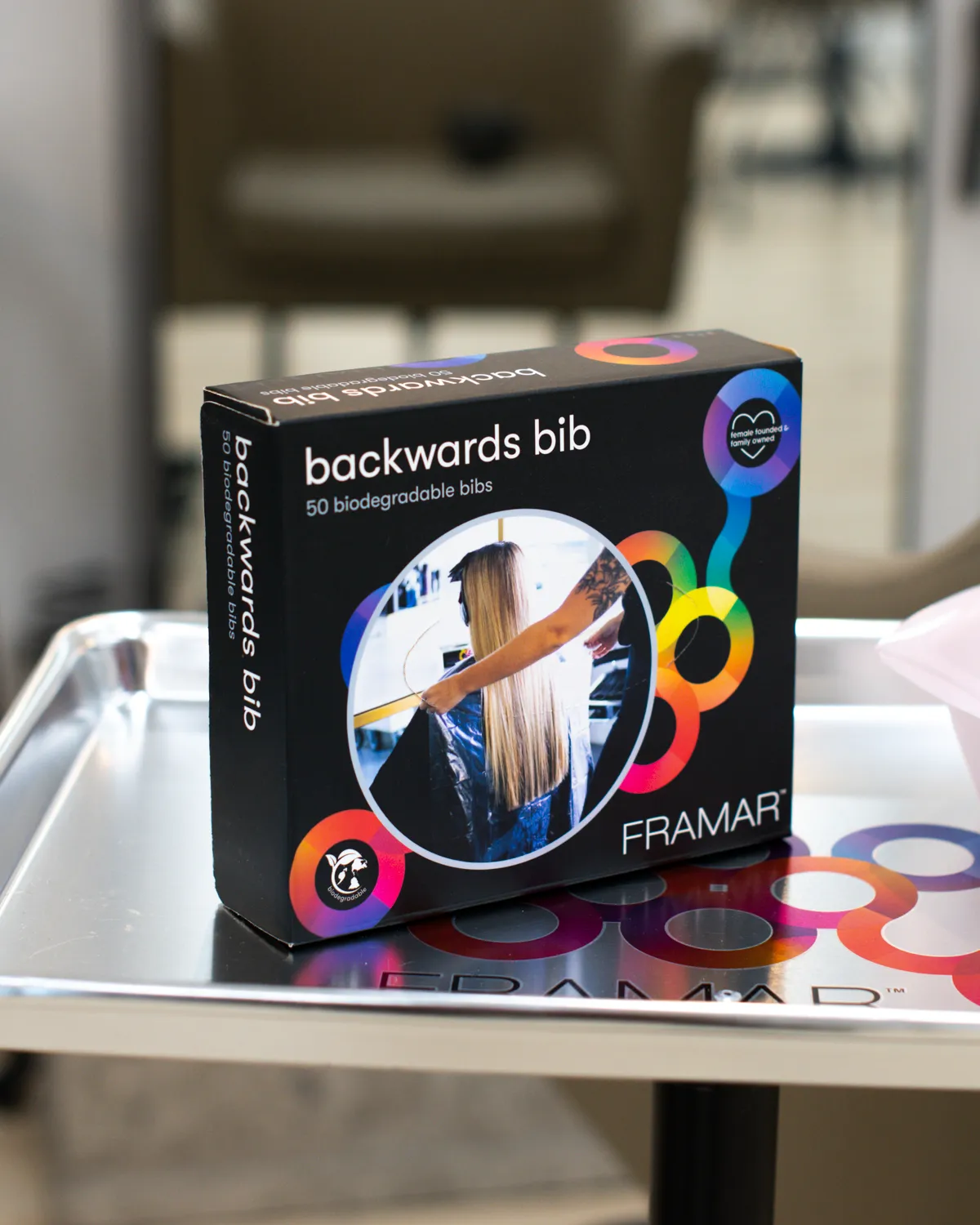 Framar Backwards Bib Disposable Salon Bibs 50 Biodegradable