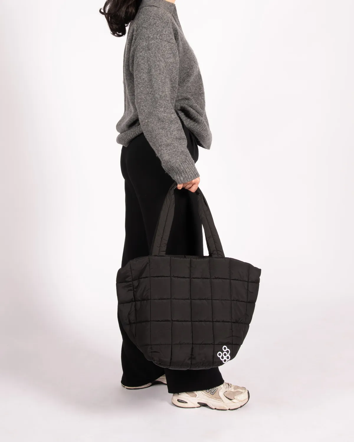 Framar Puffer Tote Quilted Bag Black