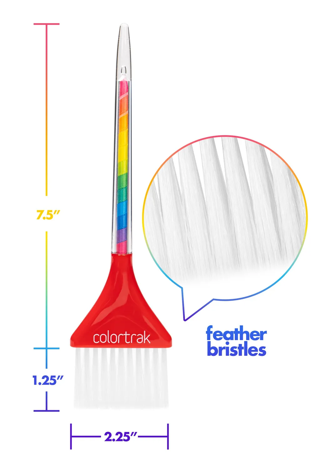 Colortrak Ribbon Firm Feather Brush Canister Mixed Bristles