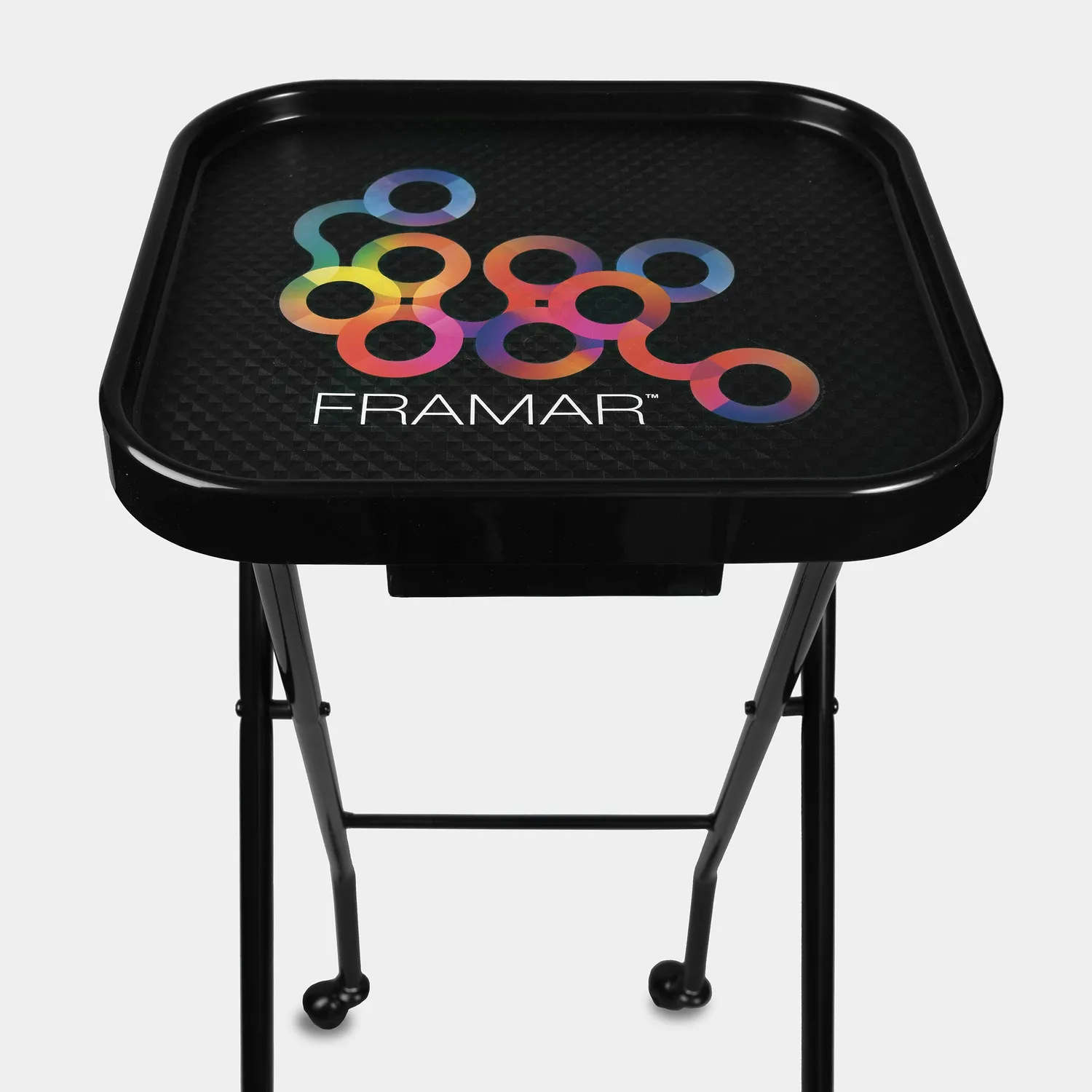 Framar Folding Trolley Salon Cart 14x15 Black Tray