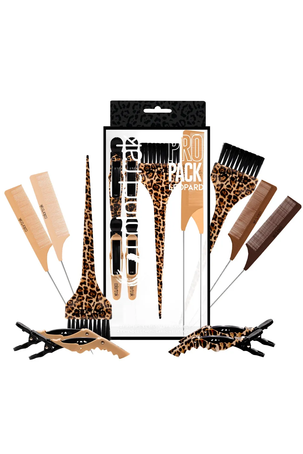 Colortrak Leopard Pro Pack Stylist Kit 10-Piece Firm Bristle