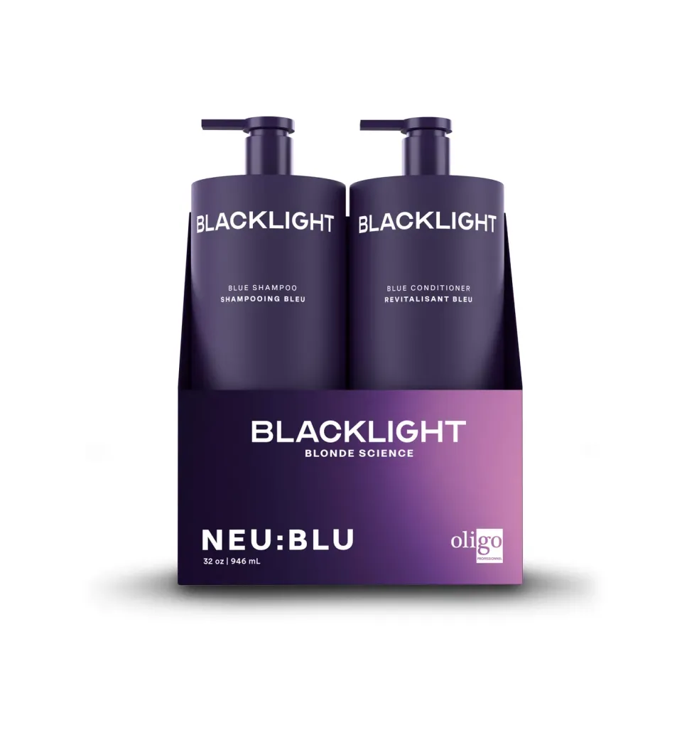 Oligo Blacklight NEU BLU Blue Duo Set 2x32 oz Anti-Brass