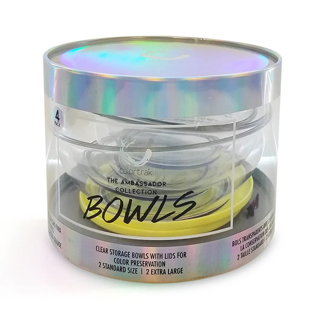 Colortrak Ambassador Collection Color Bowls Clear with Lids