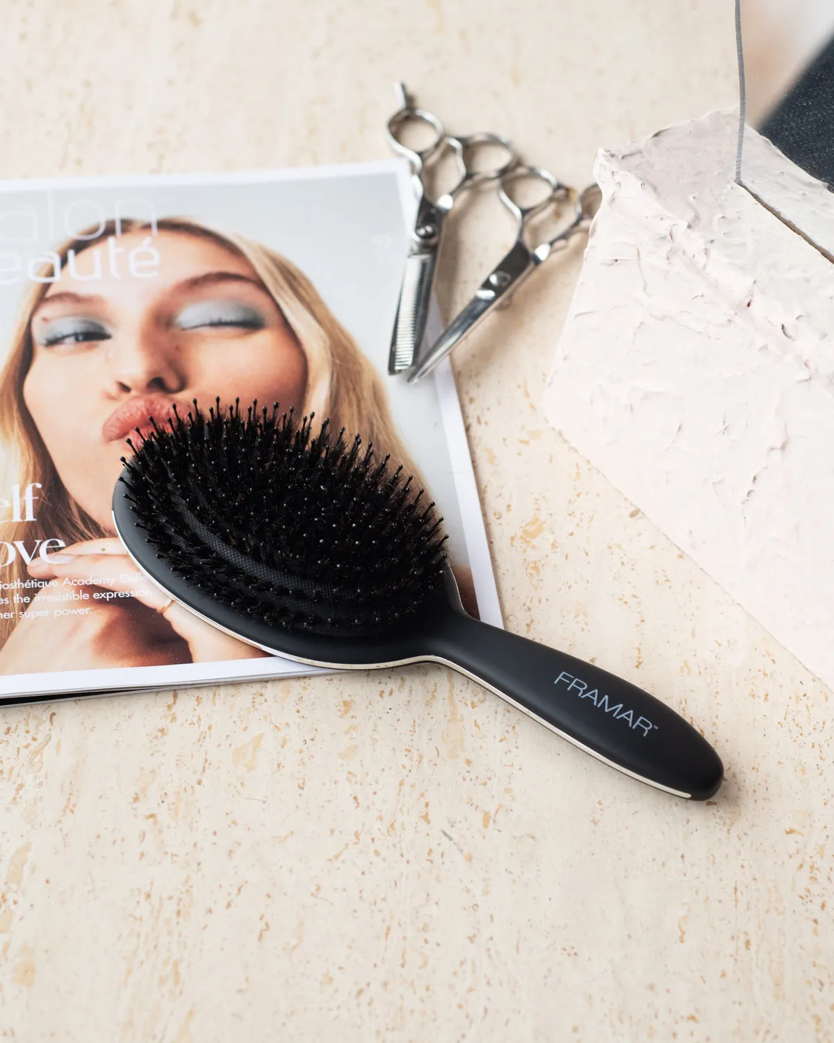 Framar Polish Detangle Brush Boar Bristle Finish