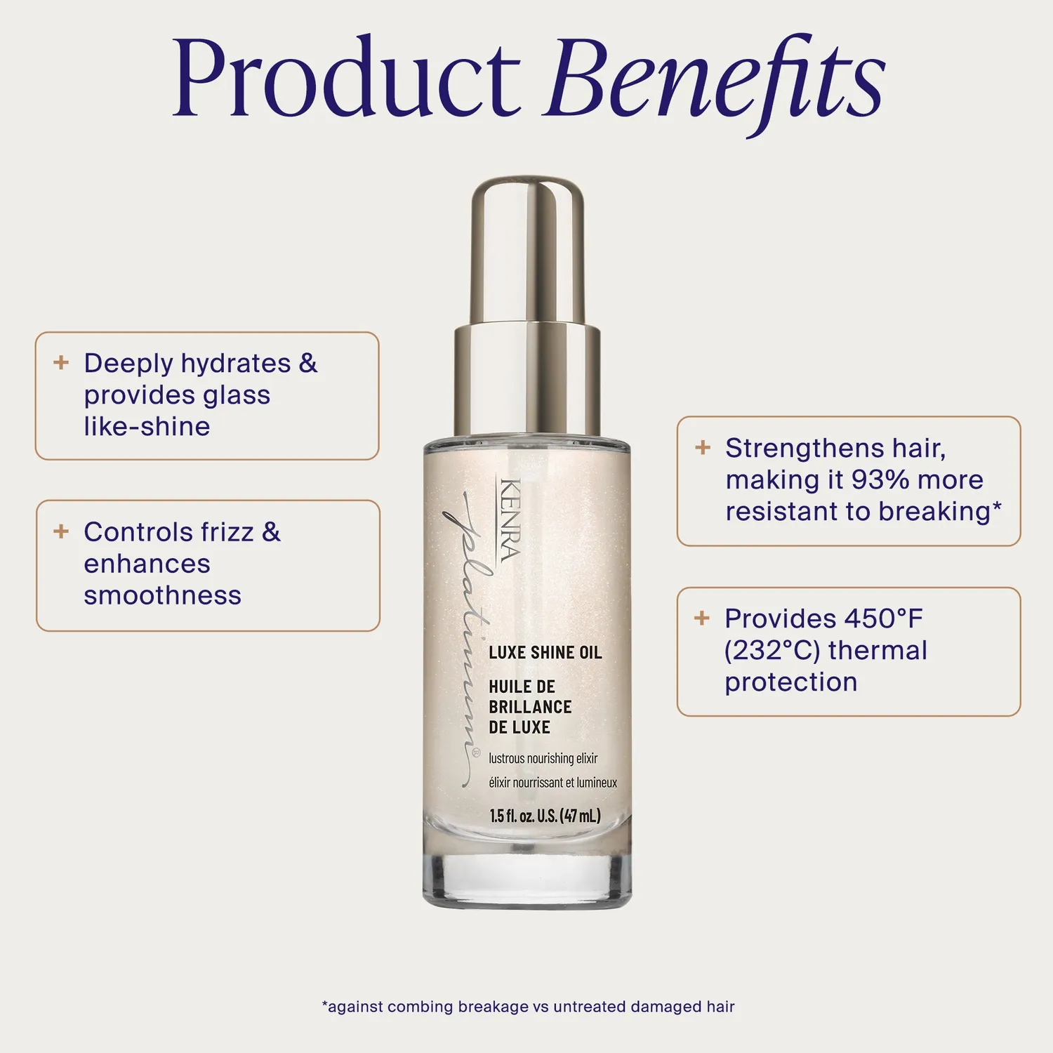 Kenra Platinum Luxe Shine Oil Hair Treatment Frizz Control