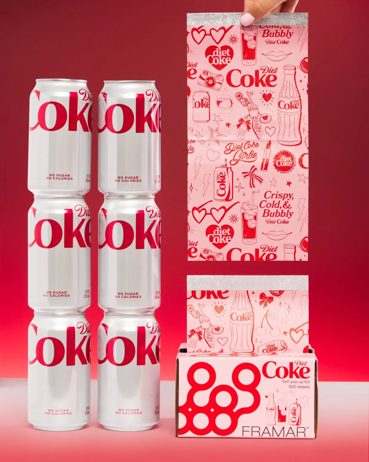 Framar Diet Coke 5x11 Pop Up Hair Foil 500 Sheets Pre-Folded