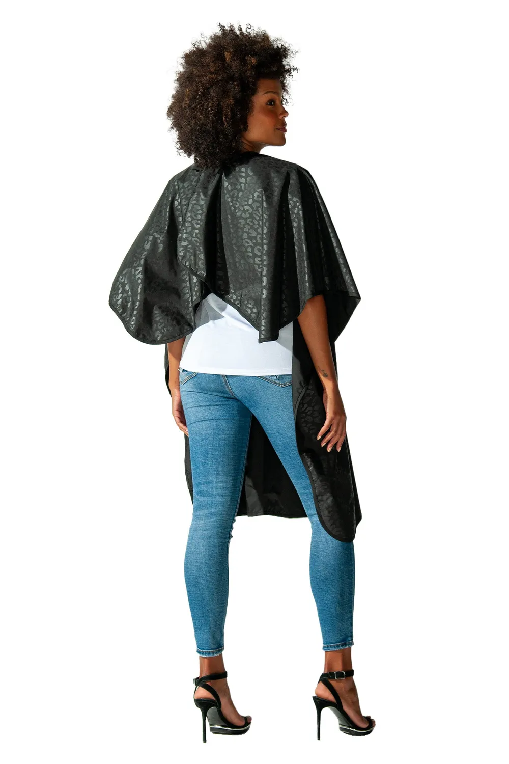 Colortrak Black Jaguar All Purpose Cape Salon Black