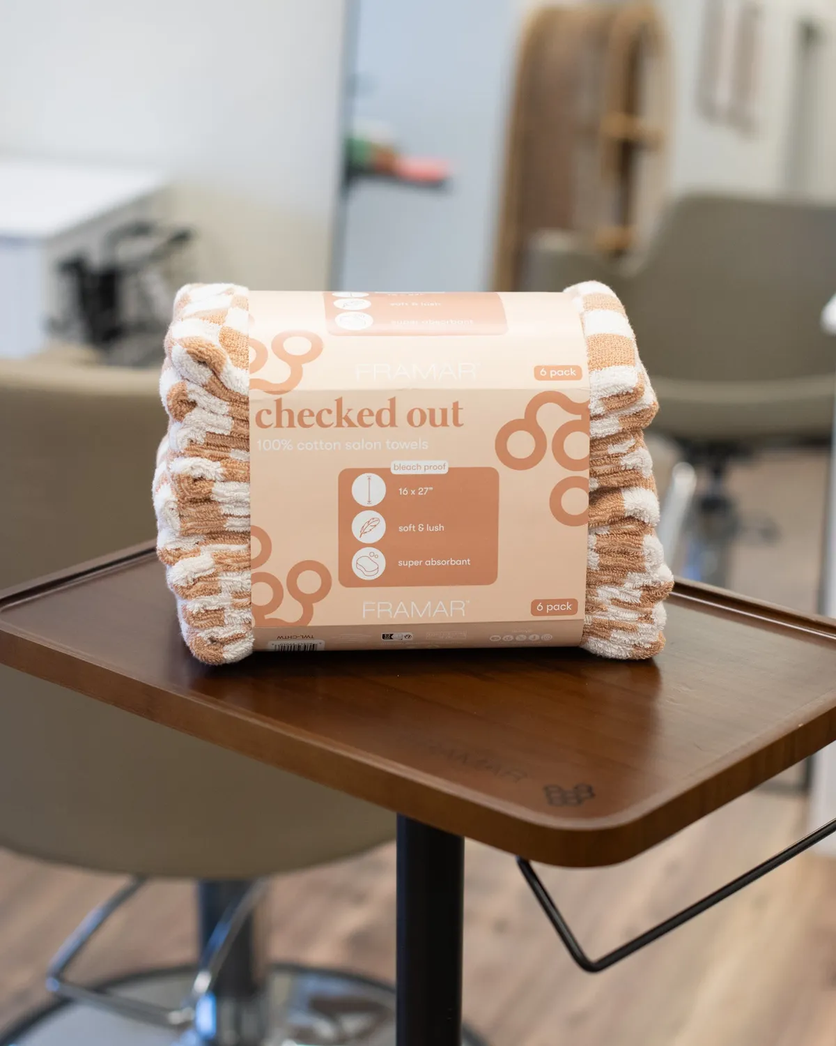 Framar Checked Out Salon Towels 6 Pack