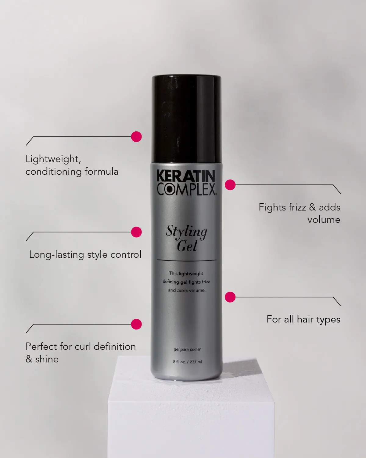 Keratin Complex Styling Gel 8 fl oz Frizz Control Curls