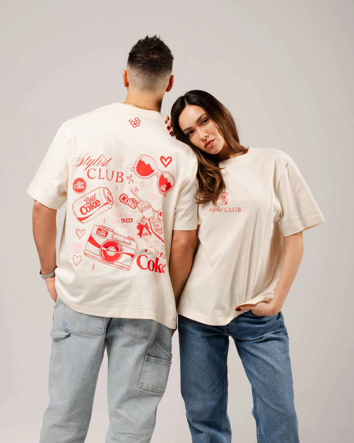 Framar Diet Coke T-Shirt Oversized Tee Red Cream