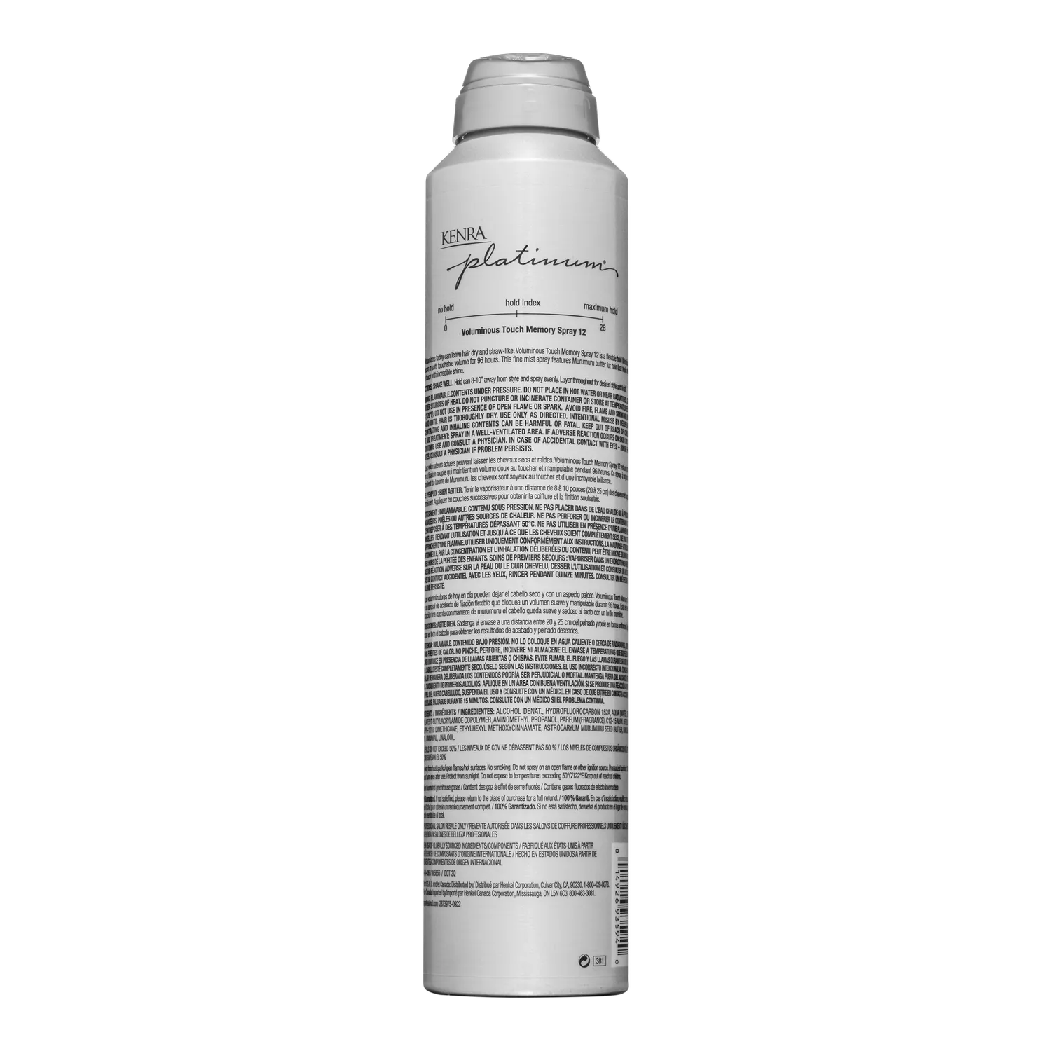 Kenra Platinum Voluminous Touch Memory Spray 12 Hairspray Medium Hold