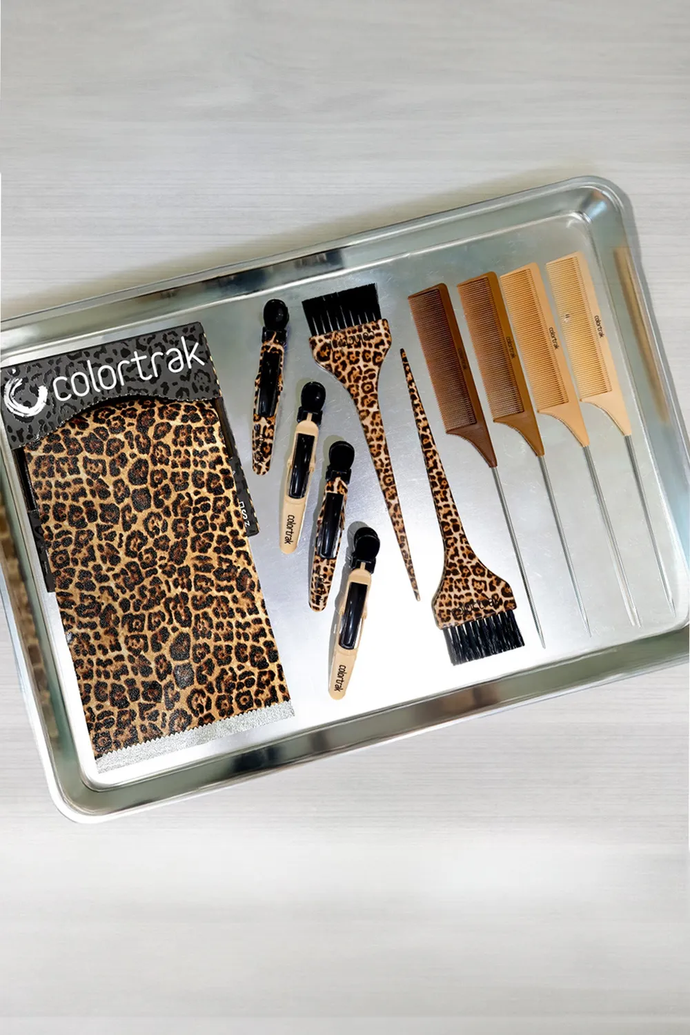 Colortrak Leopard Pro Pack Stylist Kit 10-Piece Firm Bristle