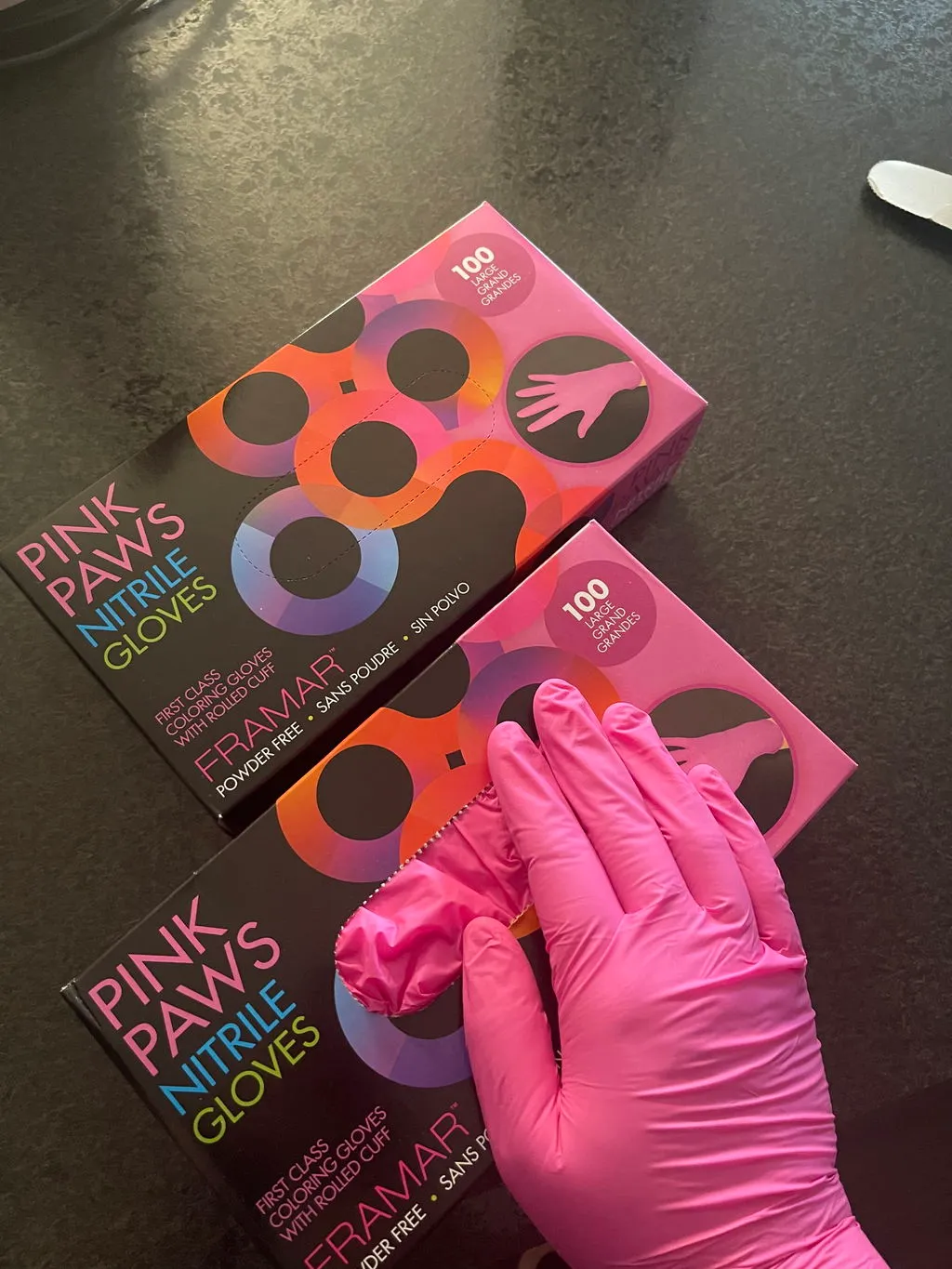 Framar Pink Paws Nitrile Gloves 100 Pack