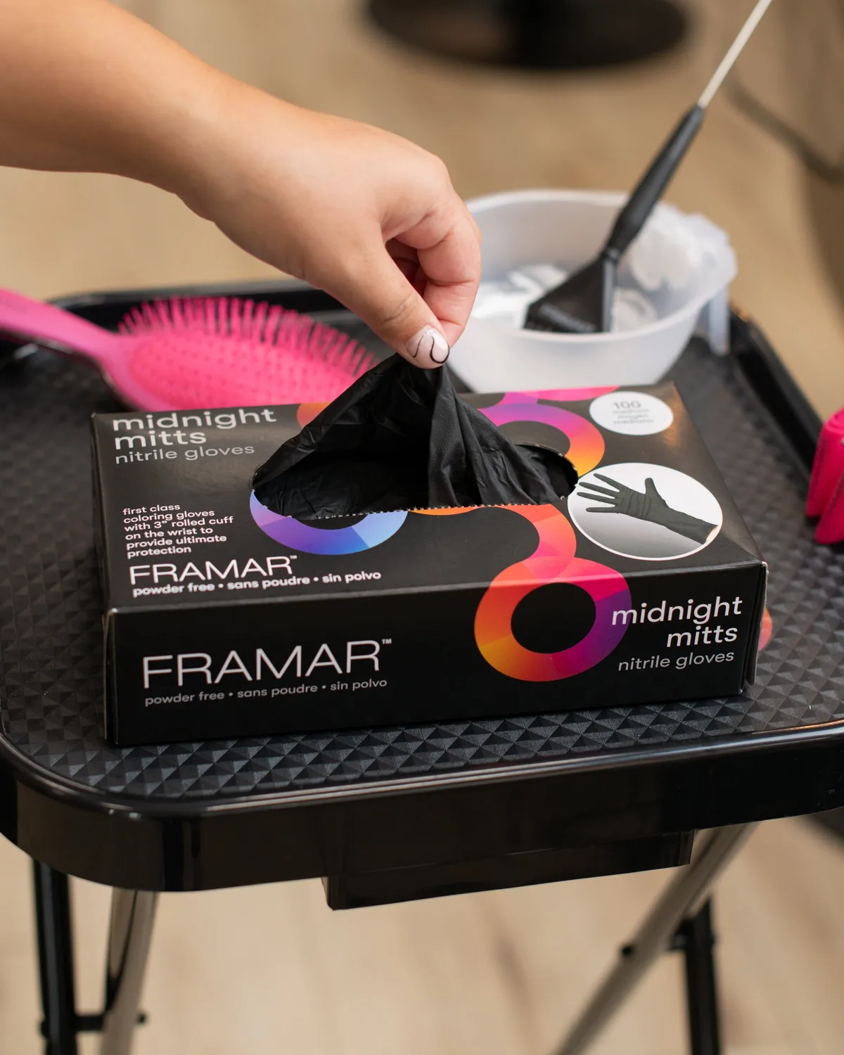 Framar Midnight Mitts Nitrile Gloves 100 Pack Powder-Free