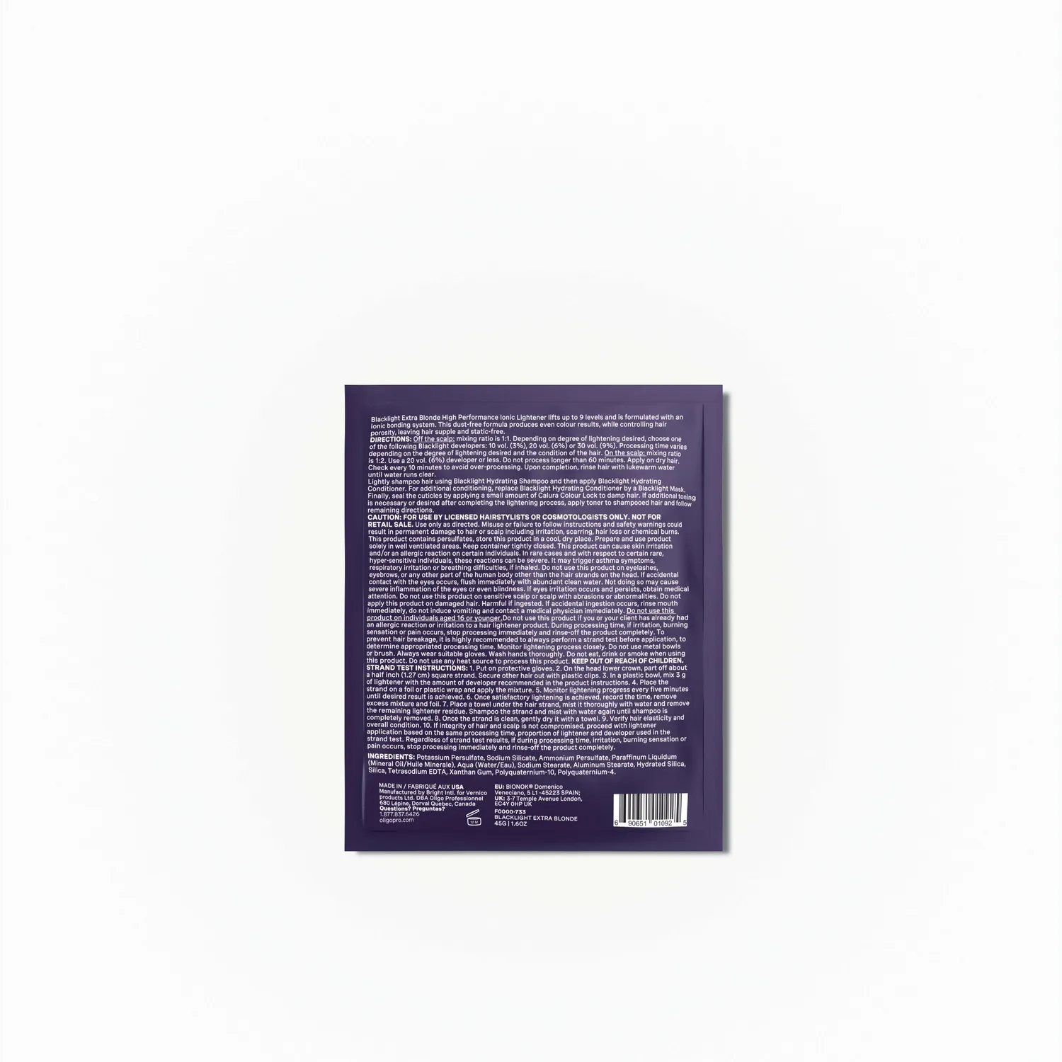 Oligo Blacklight Extra Blonde Ionic Lightener