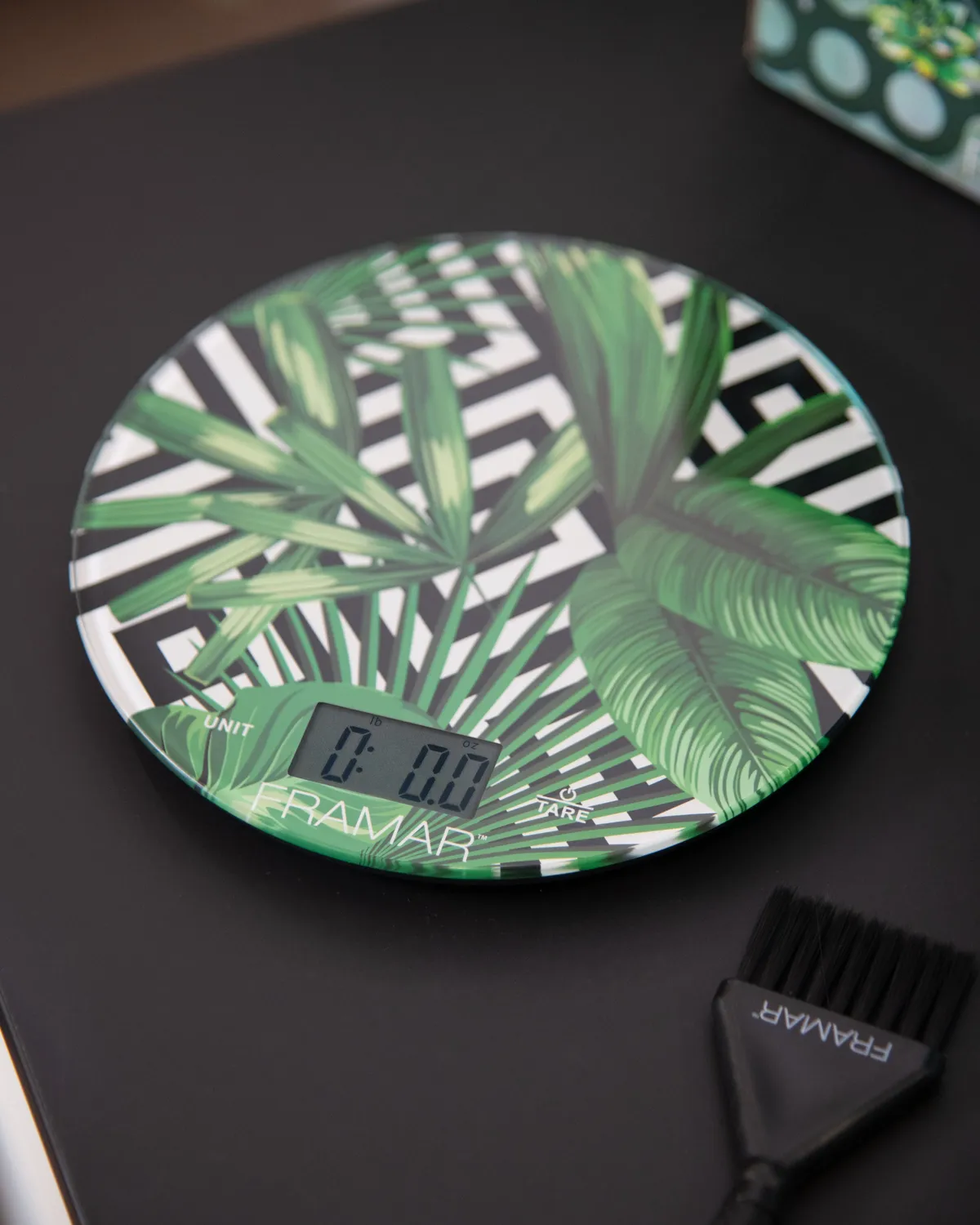 Framar Plant Scale Color Scale Glass Top Leaf Pattern