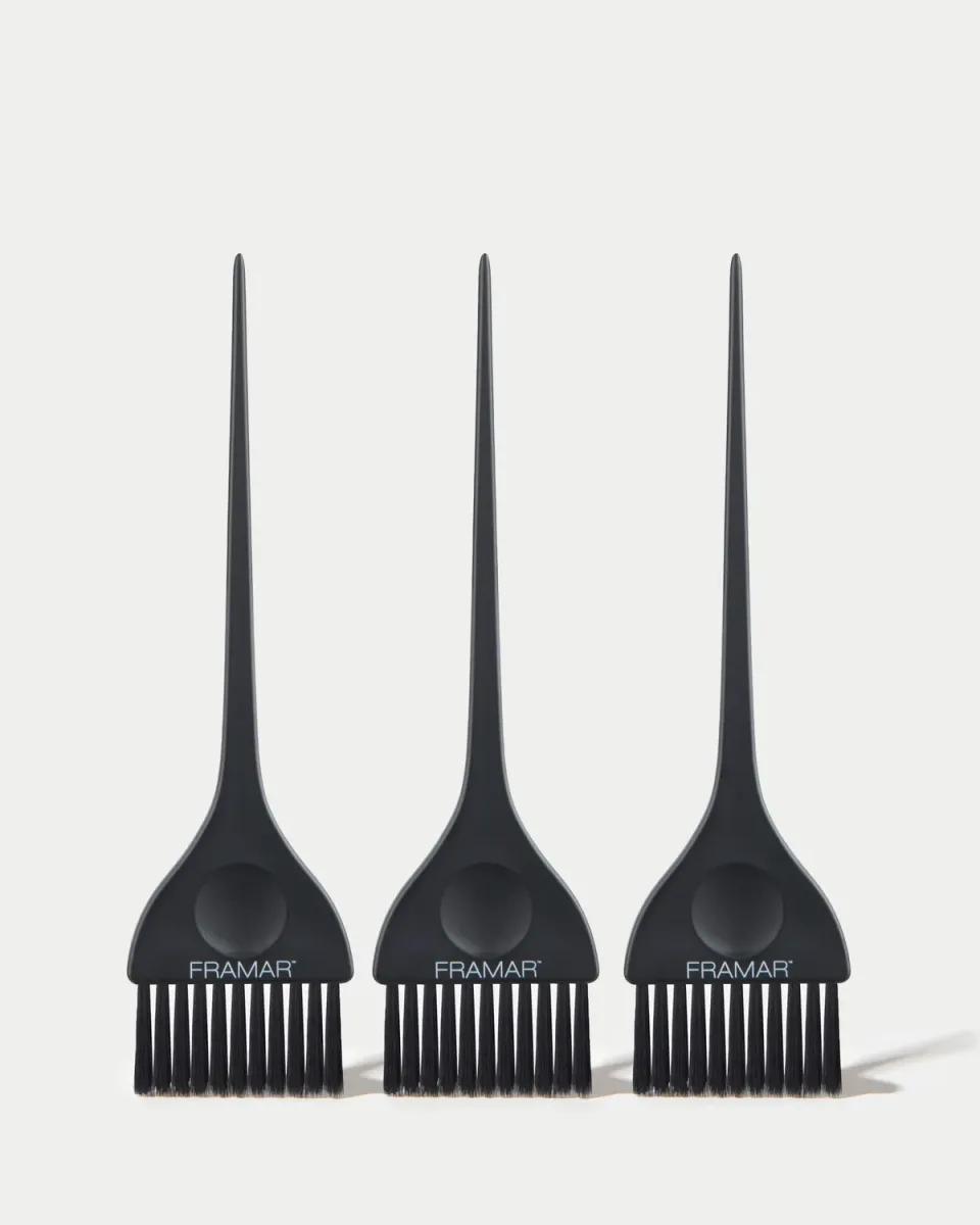 Framar Classic Color Brush Set Matte Black 3 Pack