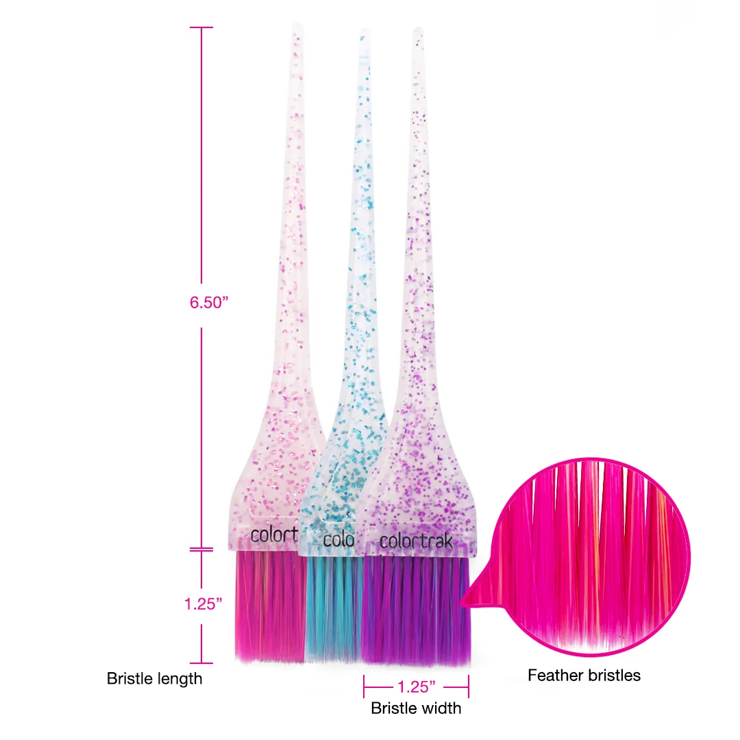 Colortrak Mini Glitter Canister Brushes Precision Set