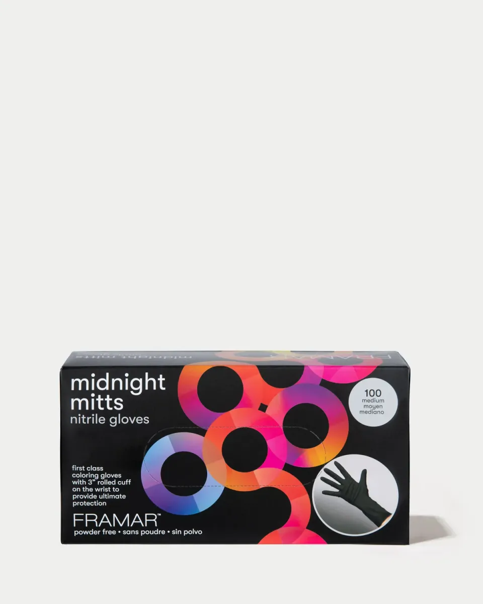 Framar Midnight Mitts Nitrile Gloves 100 Pack Powder-Free