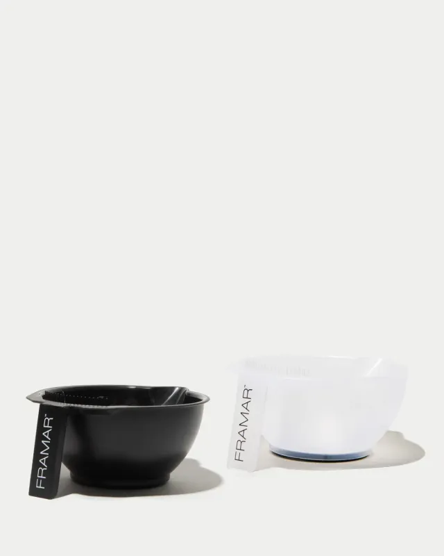Framar Color Bowl Set Tint Bowls Black & Clear 2 Pack