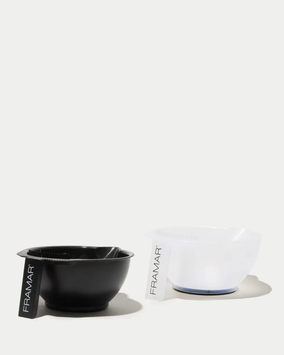 Framar Color Bowl Set Tint Bowls Black & Clear 2 Pack