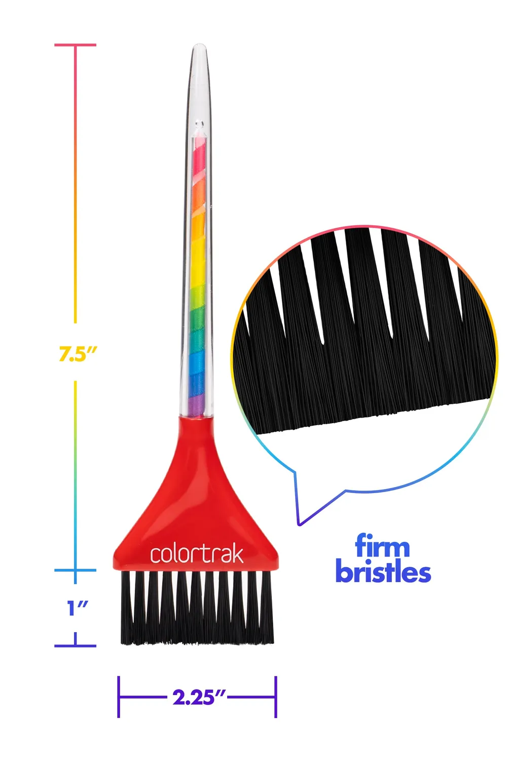 Colortrak Ribbon Firm Feather Brush Canister Mixed Bristles