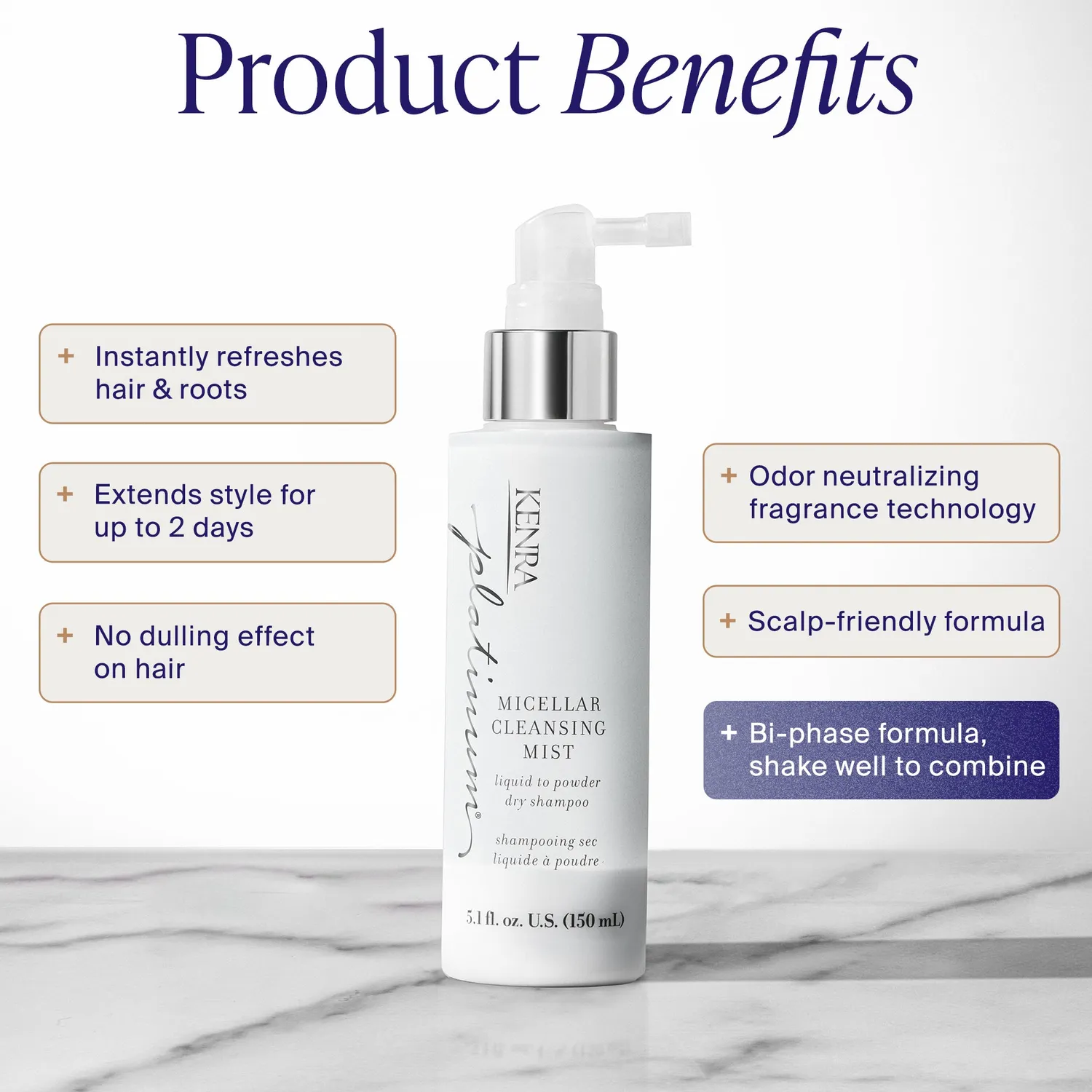 Kenra Platinum Micellar Cleansing Mist Dry Shampoo 5.1 oz