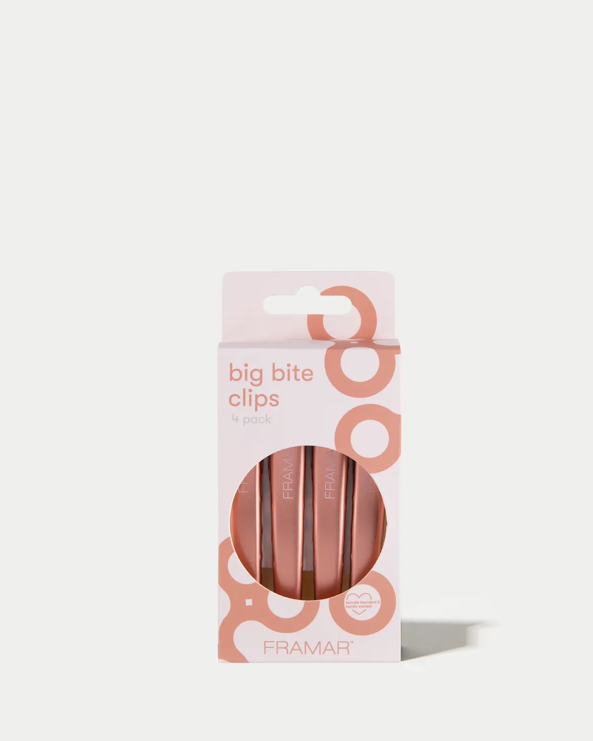 Framar Big Bite Clips Rose Gold 4 Pack Strong