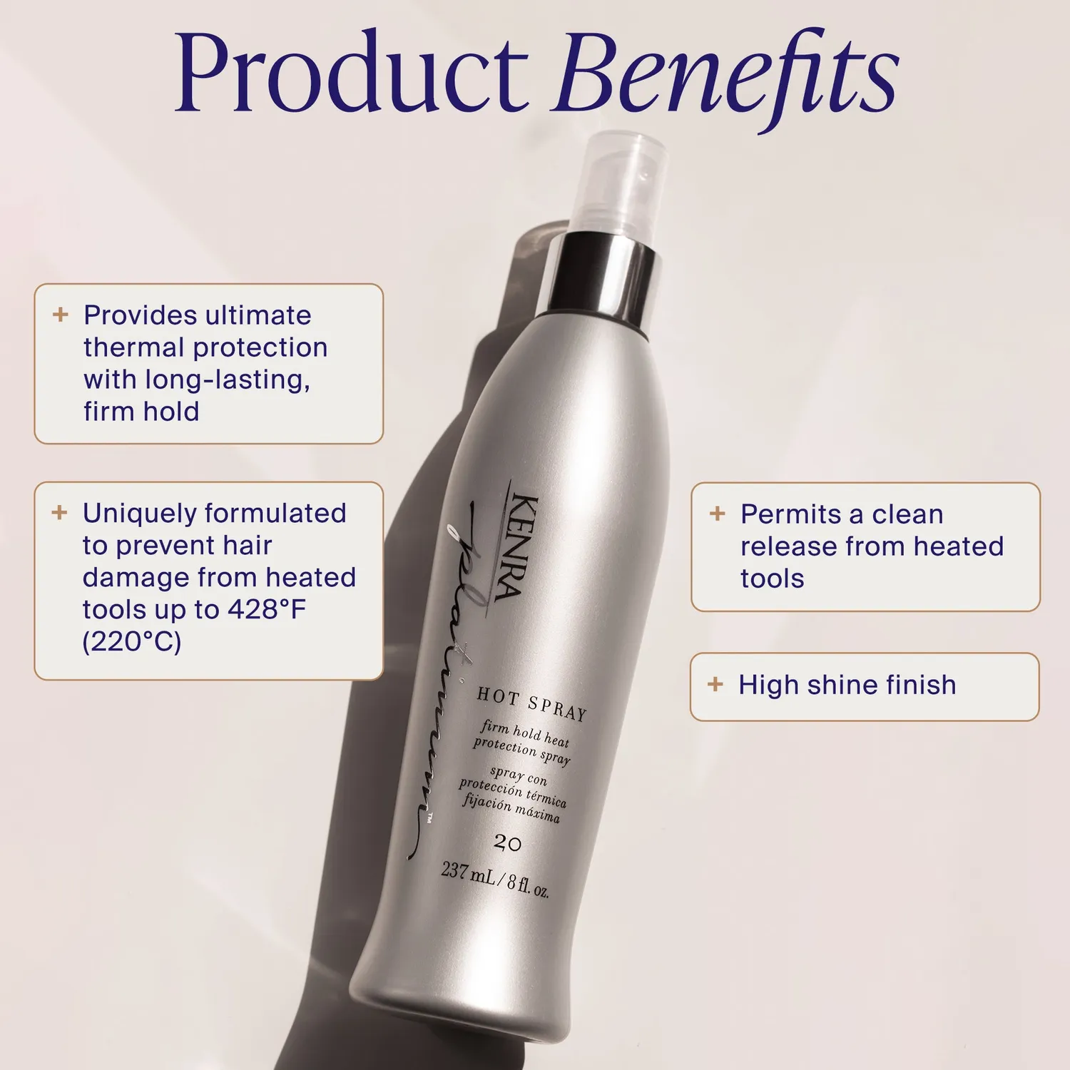Kenra Professional Platinum Hot Spray 20 Hair Spray 8 fl oz High Hold