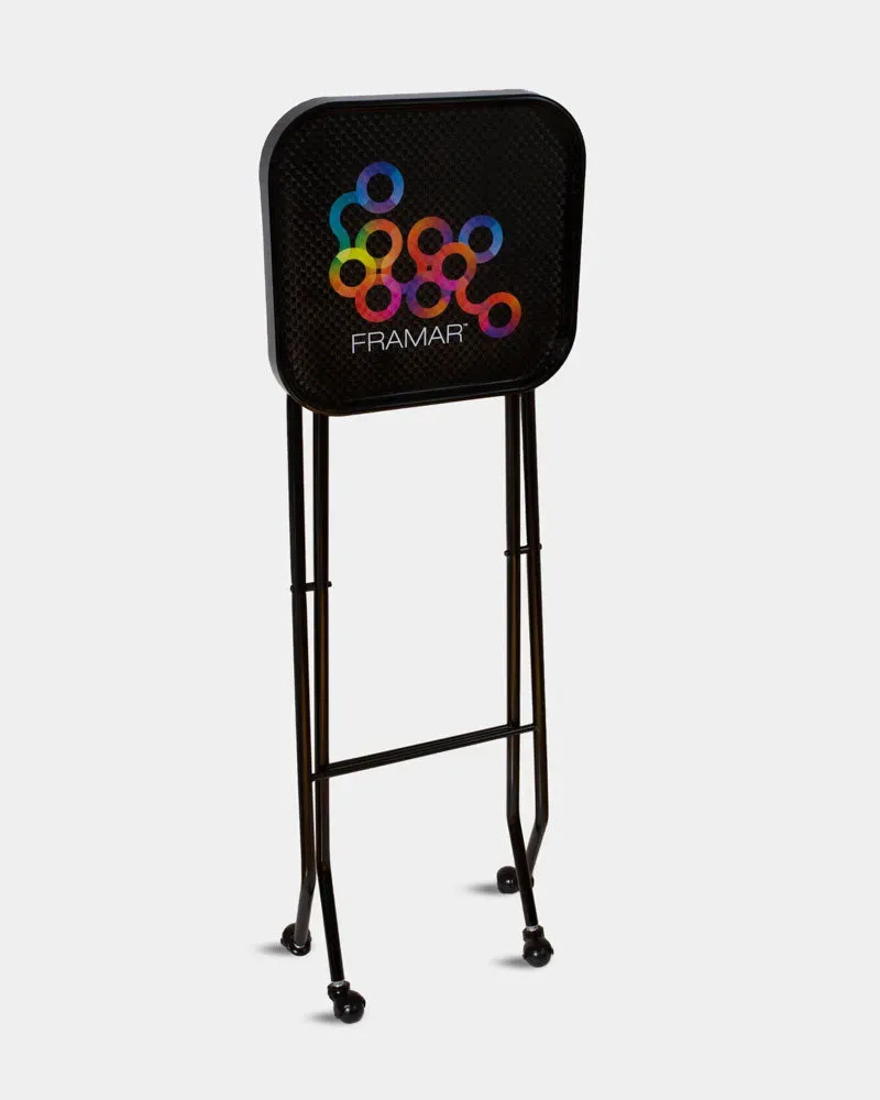 Framar Folding Trolley Salon Cart 14x15 Black Tray