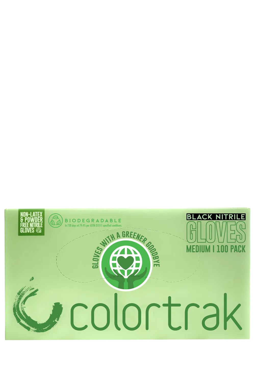 Colortrak Biodegradable Black Nitrile Gloves Salon Protection