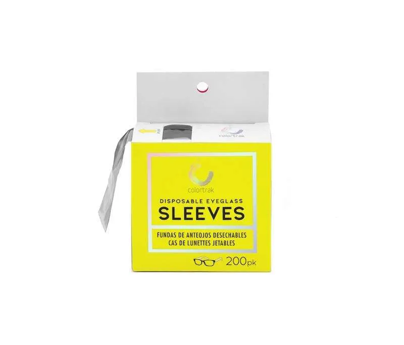 Colortrak Disposable Eyeglass Sleeves 200 Count Clear