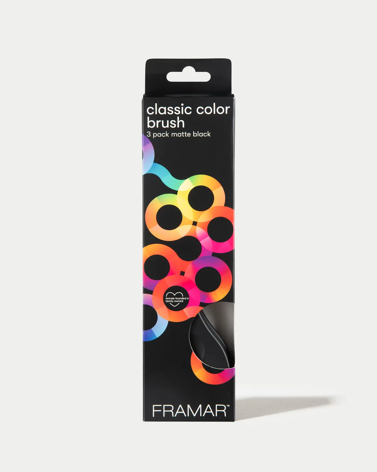 Framar Classic Color Brush Set Matte Black 3 Pack