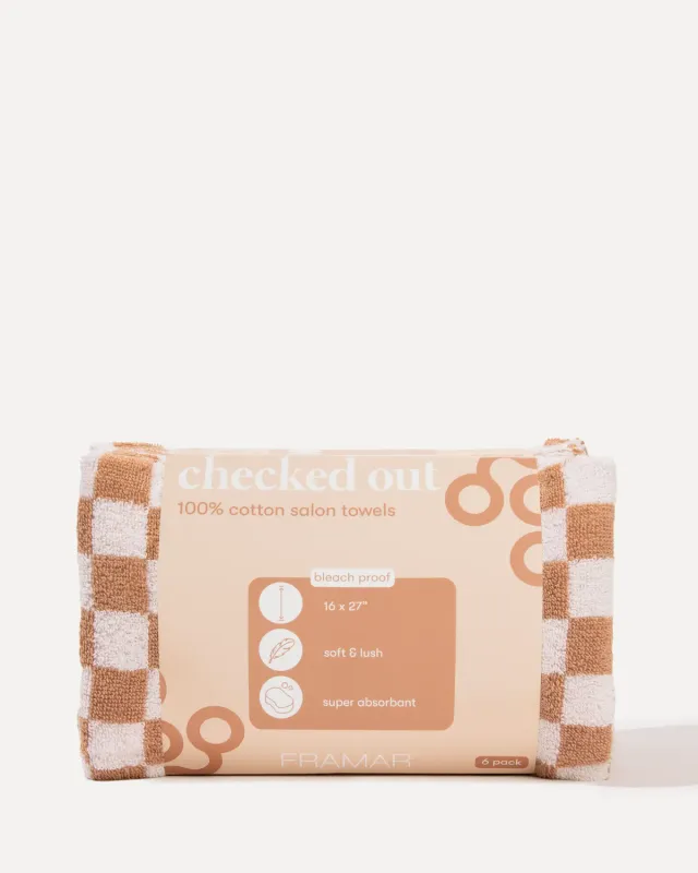 Framar Checked Out Salon Towels 6 Pack