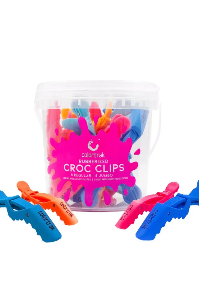 Colortrak Bucket Rubberized Croc Clips Hair Clips