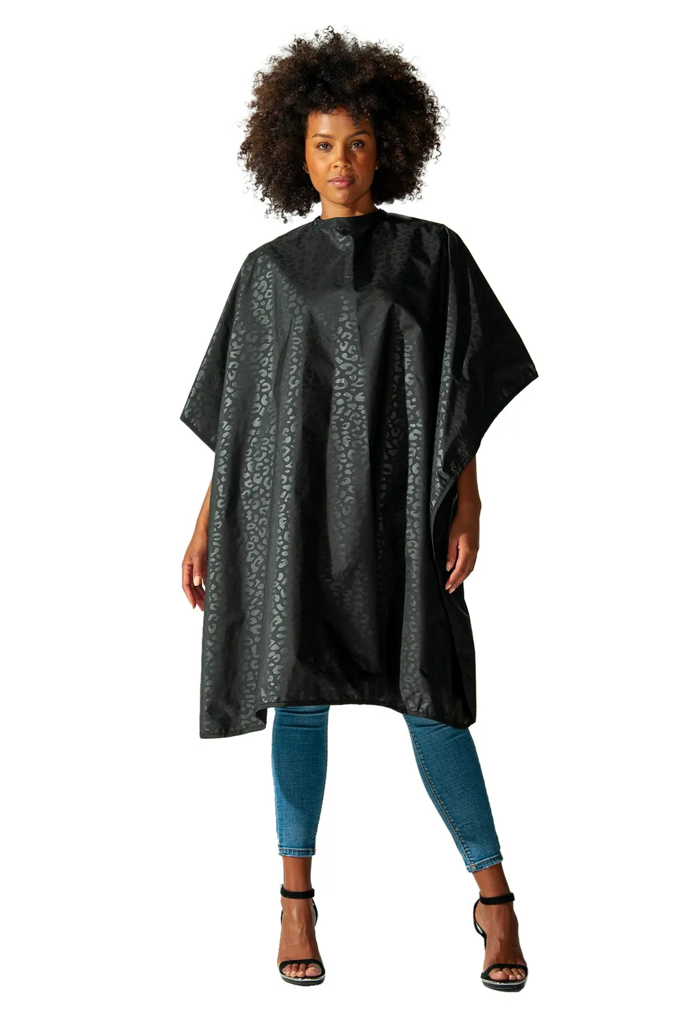 Colortrak Black Jaguar All Purpose Cape Salon Black