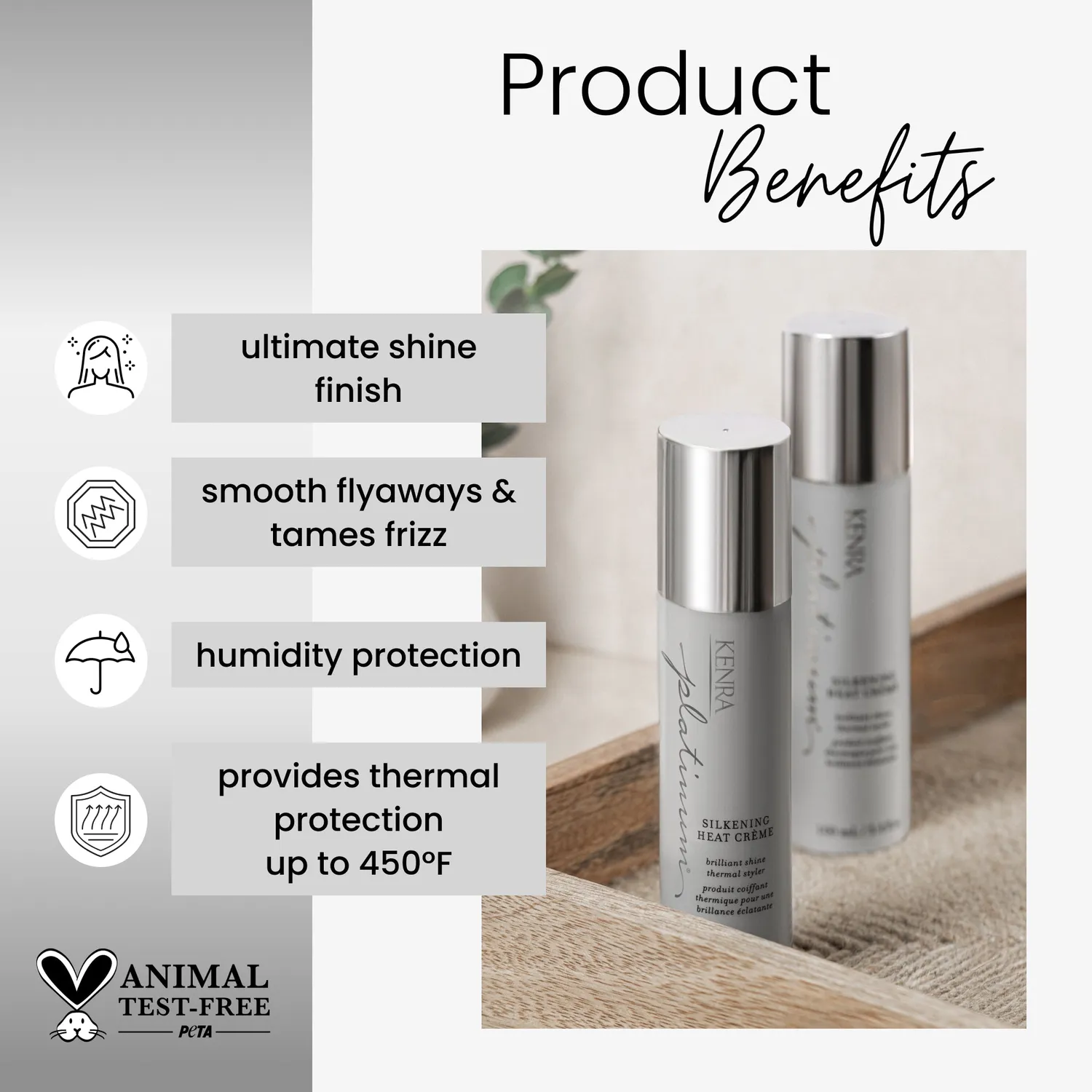 Kenra Platinum Silkening Heat Crème Hair Heat Protectant